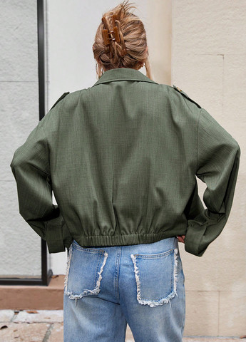 Сіро-зелена демісезонна куртка SHEIN