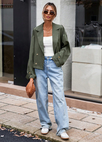 Сіро-зелена демісезонна куртка SHEIN