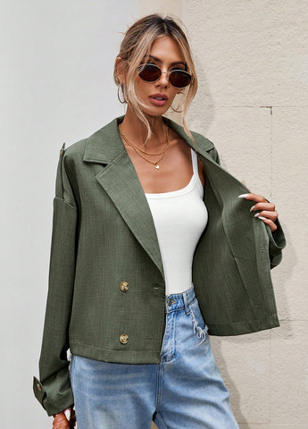 Сіро-зелена демісезонна куртка SHEIN