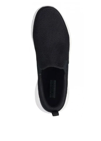 Черные слипоны Skechers с белой подошвой