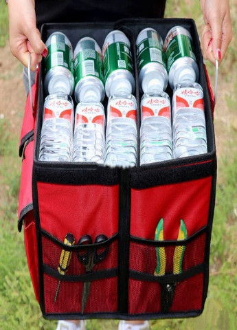 Складной органайзер с крышкой для багажника авто сумка ящик для хранения и транспортировки предметов (562330110) Красный Francesco Marconi (205436413)
