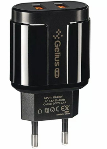 Зарядний пристрій Pro Avangard GP-HC06 2USB 2.4A Black (00000075590) Gelius (216637887)