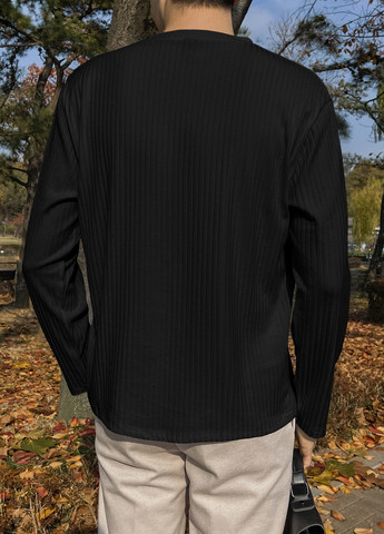 Лонгслів SHEIN однотонний чорний кежуали поліестер