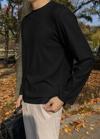 Лонгслів SHEIN однотонний чорний кежуали поліестер