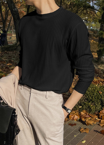 Лонгслів SHEIN однотонний чорний кежуали поліестер