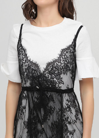 Черно-белое кэжуал платье Only с цветочным принтом