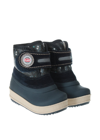 Детские темно-синие зимние кэжуал ботинки с аппликацией для девочки