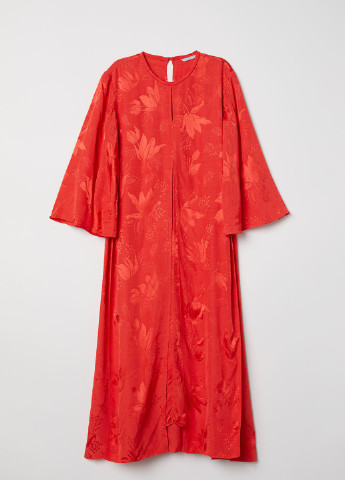 Красное вечернее платье H&M с цветочным принтом