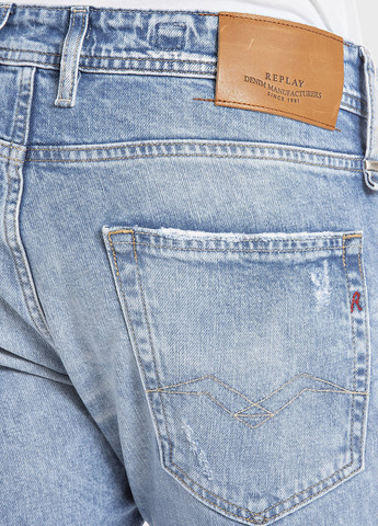 Голубые демисезонные бойфренды джинсы Replay