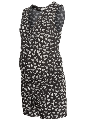 Комбинезон для беременных H&M комбинезон-шорты рисунок чёрный кэжуал вискоза