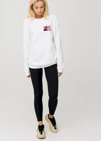 Білий свитшот женский oversize /no flis/ YAPPI (254658809)