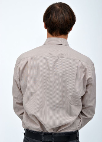Коричневая кэжуал рубашка в полоску Ager