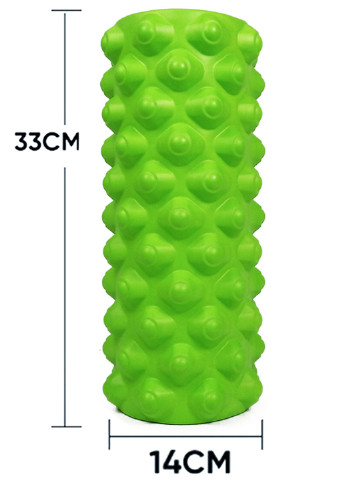Масажний ролик Extreme 33x14 см (EF-EXTR33S) салатовий (ролер-циліндр, валик для рук, ніг, спини, шиї) EasyFit (237657493)
