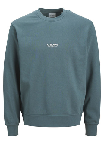 Морской волны свитшот Jack & Jones надпись без декора (352530760)