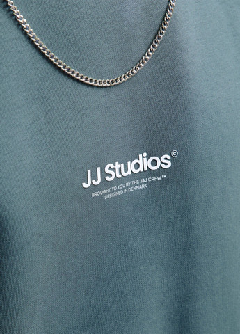 Морской волны свитшот Jack & Jones надпись без декора (352530760)