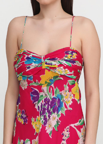 Малиновое кэжуал платье Ralph Lauren с цветочным принтом