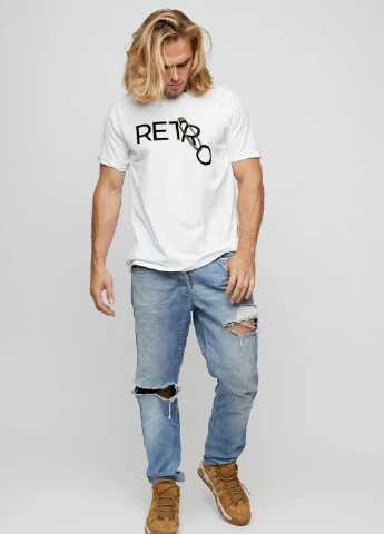 Белая футболка мужская basic /air print/ YAPPI