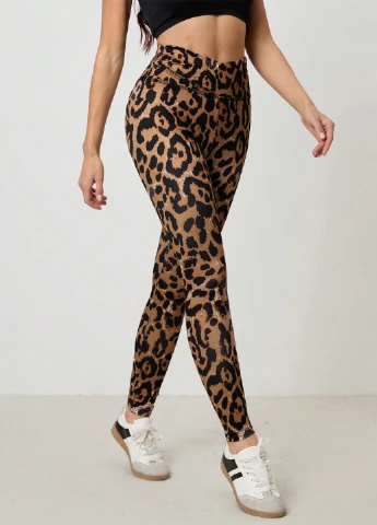 Коричневые демисезонные леггинсы SHEIN