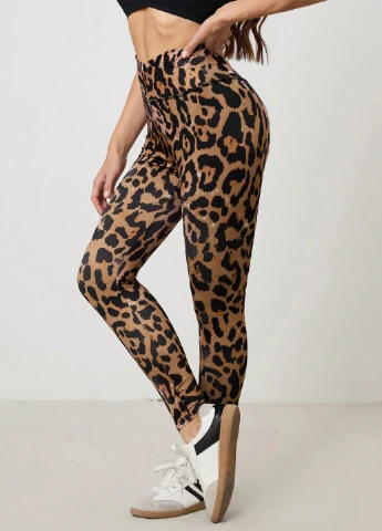 Коричневые демисезонные леггинсы SHEIN