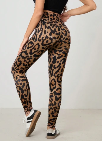 Коричневые демисезонные леггинсы SHEIN