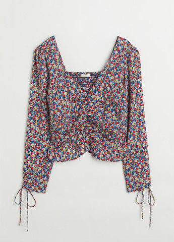 Комбінована літня блуза з баскою H&M