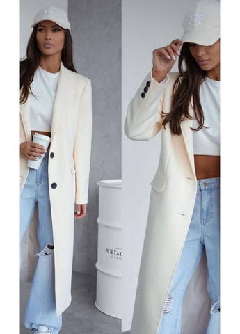 Молочне демісезонне Пальто однобортне No Brand