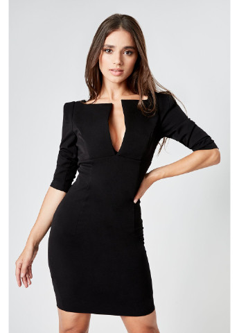 Черное коктейльное платье гретта футляр BYURSE однотонное