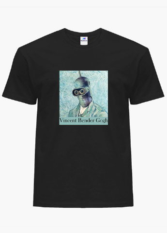 Черная футболка мужская винсент ван гог бендер (vincent van gogh bender) (9223-2956-1) xxl MobiPrint