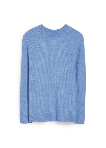 Светло-синий зимний свитер пуловер C&A