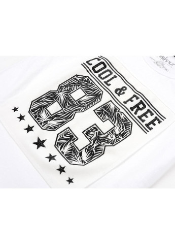 Біла демісезонна футболка дитяча "cool & free" (6547-152b-white) Haknur
