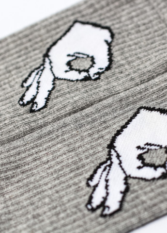 Сірі шкарпетки premium жести ок LOMM малюнки (212242367)