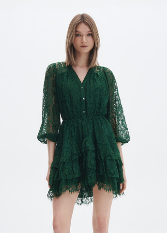Зеленое коктейльное платье Reserved однотонное