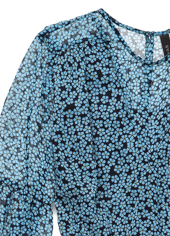 Синее кэжуал платье клеш YAS с цветочным принтом