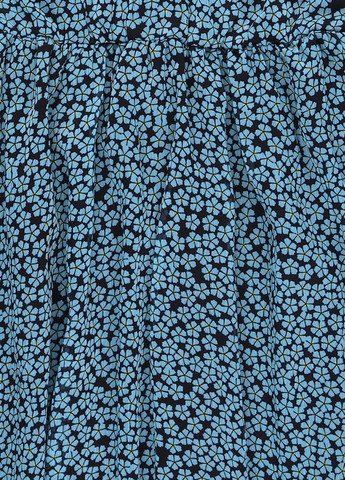 Синее кэжуал платье клеш YAS с цветочным принтом