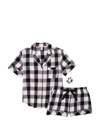 Черно-белая всесезон пижама (рубашка, шорты) рубашка + шорты Victoria's Secret