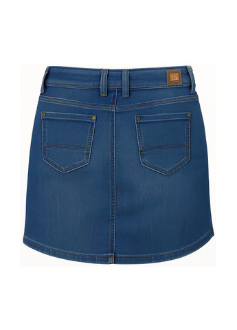 Синяя джинсовая однотонная юбка Sassofono а-силуэта (трапеция)