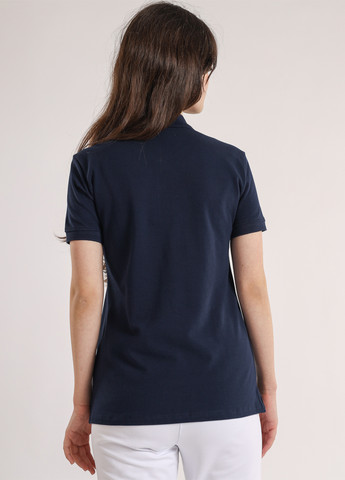 Темно-синяя женская футболка-поло BBL однотонная