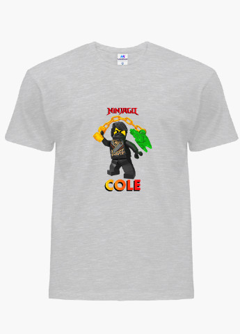 Світло-сіра демісезонна футболка дитяча коул лего ніндзяго (cole lego ninjago masters of spinjitzu) (9224-2640) MobiPrint