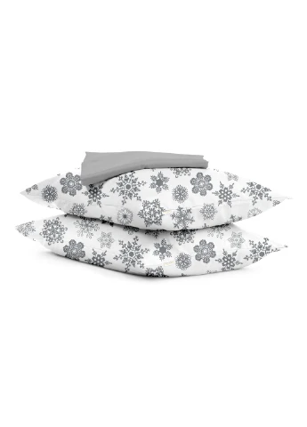 Подростковый комплект RANFORS GREY SNOWFLAKES GREY (пододеяльник 160х220 см, простынь 155х240 см, наволочка 50х70 см) Cosas (251413608)