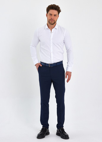 Темно-синие кэжуал демисезонные зауженные брюки Trend Collection