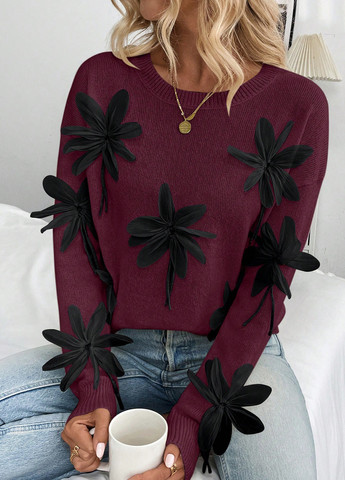 Бордовий демісезонний джемпер джемпер SHEIN