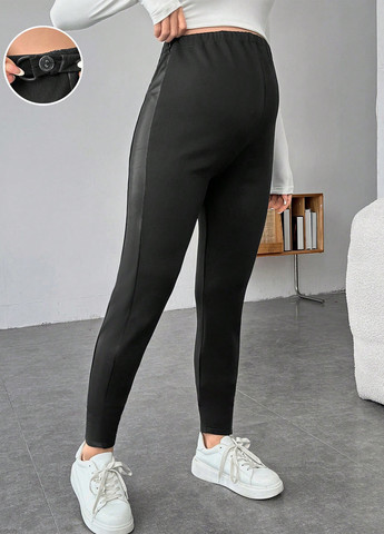 Черные зимние леггинсы для беременных SHEIN