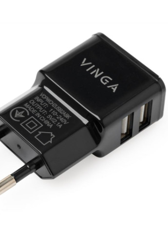 Зарядное устройство (VCPWCH2USB2ABK) Vinga 2 port usb wall charger 2.1a (253507316)