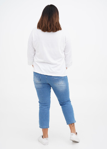 Джинси Collection L завужені, вкорочені однотонні блакитні джинсові бавовна
