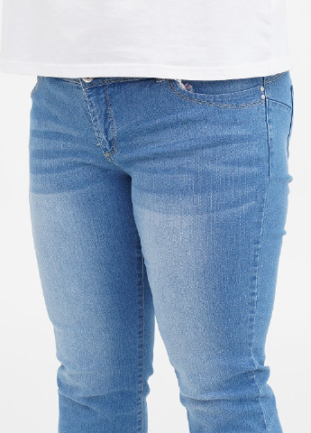 Джинси Collection L завужені, вкорочені однотонні блакитні джинсові бавовна