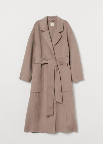 Темно-бежевое демисезонное Пальто шерстяное H&M