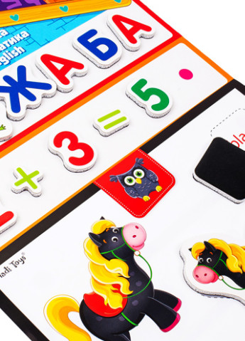 English, Абетка, Математика з магнітною дошкою VT5412-04 (укр) Vladi toys (232552067)