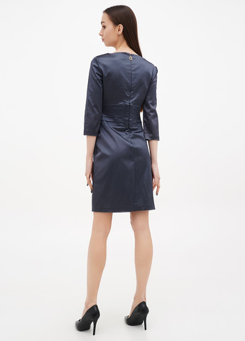 Графитовое коктейльное платье на запах Sassofono однотонное