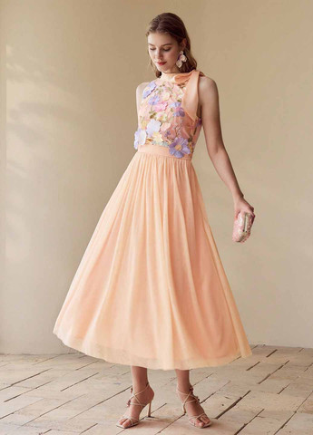 Оранжевая кэжуал однотонная юбка SHEIN