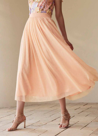 Оранжевая кэжуал однотонная юбка SHEIN